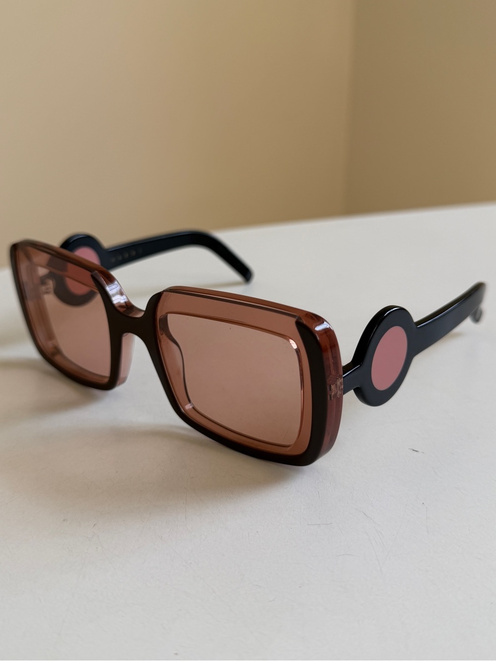 MARNI Oversized Square Frame Sunglasses with Pink Tint